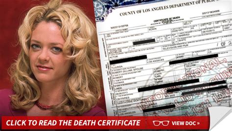 Lisa Robin Kelly Death Certificate Multiple Drugs