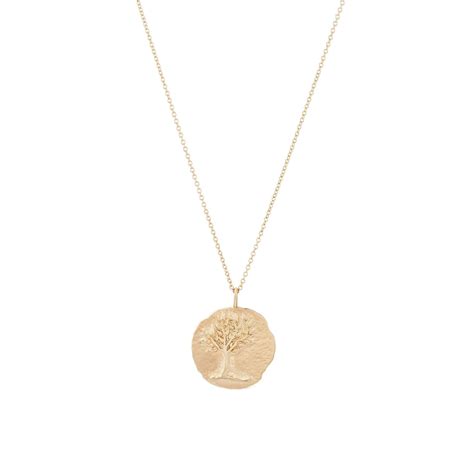 Bluboho Tree Of Life Ancient Coin Medallion Necklace 14k Yellow Gold