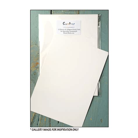 White Glossy Card White Glossy A5 Stamping Card 12 Sheets 150mm X