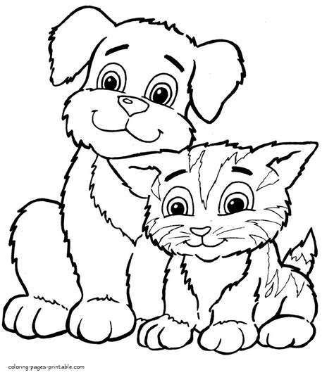 Coloring Pages Of Dogs And Cats Coloring Pages Printablecom