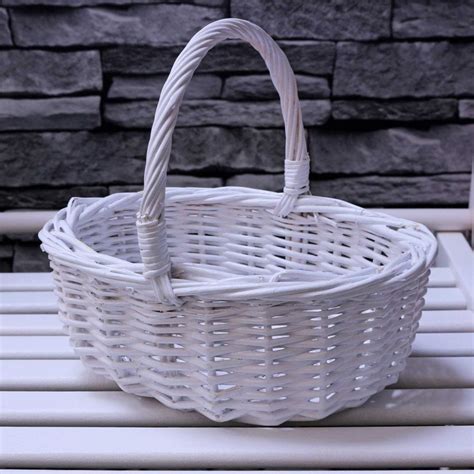 Small White Wicker Childs Shopping Basket The Basket Company