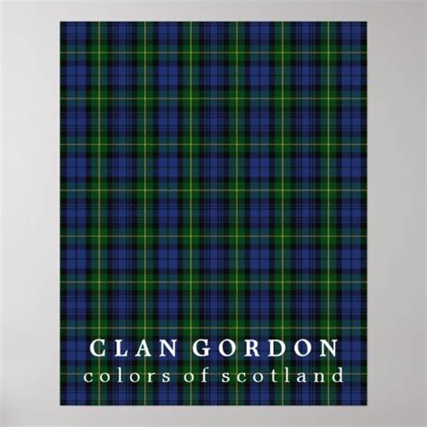 Clan Gordon Colors Of Scotland Tartan Poster Zazzle