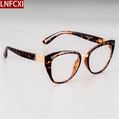 lnfcxi anti blue light cat eye retro plastic titanium glasses frames ultralight men women