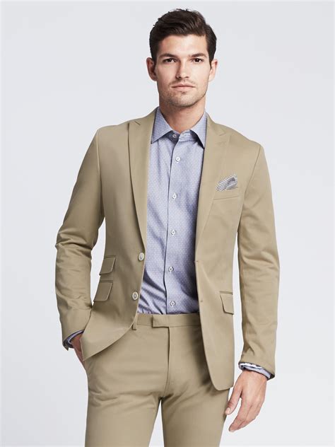 Banana Republic Modern Slim Fit Chino Suit Jacket In Khaki For Men
