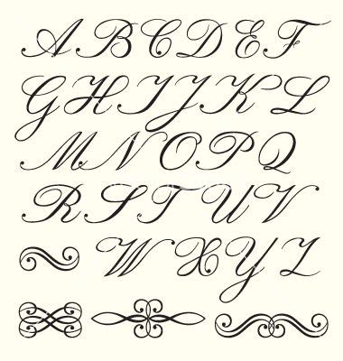 Alphabet letters, words, numbers, sentences, and poems. Uppercase script letters | Calligraphy alphabet