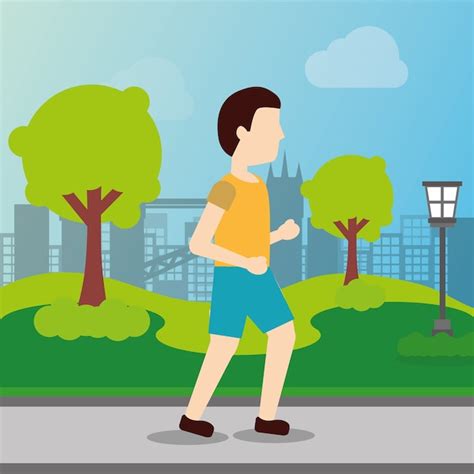 Deporte Hombre Caminando Actividad De Entrenamiento En El Parque