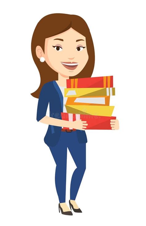 Woman Carrying Books Stock Illustrations 208 Woman Carrying Books