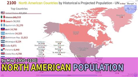 North American Population History And Projection By Map Un 19502100