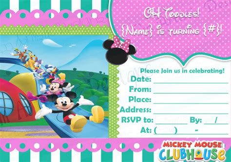 mickey mouse invitation templates  downloadcloud
