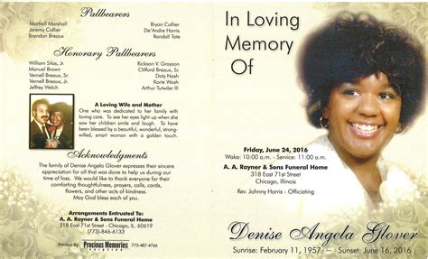 Denise Angela Glover Obituary Aa Rayner And Sons Funeral Home Hot Sex Picture