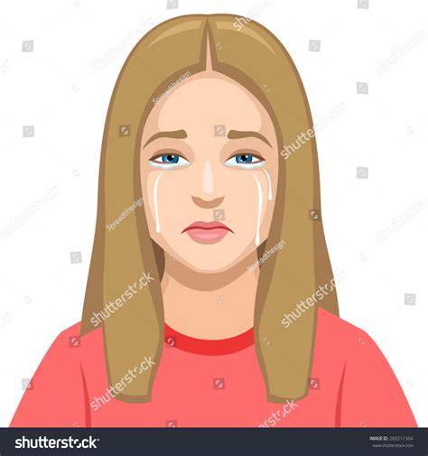 Crying Little Girl Stock Vector Illustration 283211504 Shutterstock