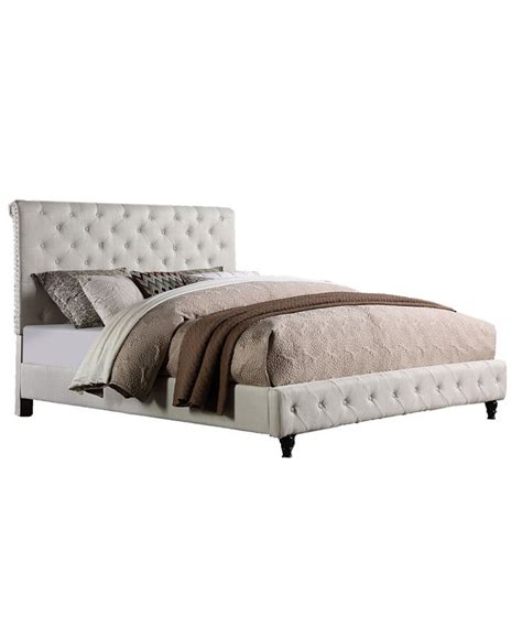 Best Master Furniture Ashley Modern Tufted With Nailhead Trim Bed