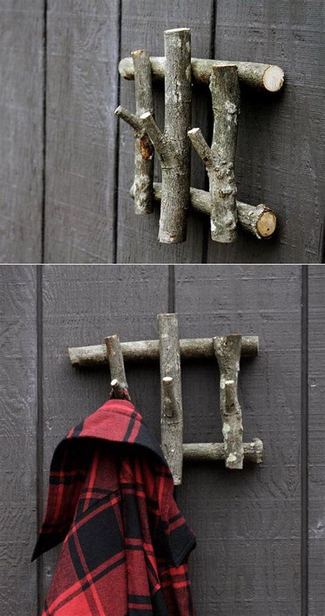 Use Tree Branches As Household Hooks For Hanging Clothes Accessories