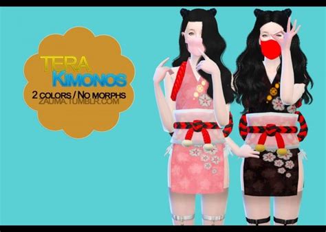 Tera Kimonos At Zauma Sims 4 Updates Sims 4 Anime Sims 4 Clothing