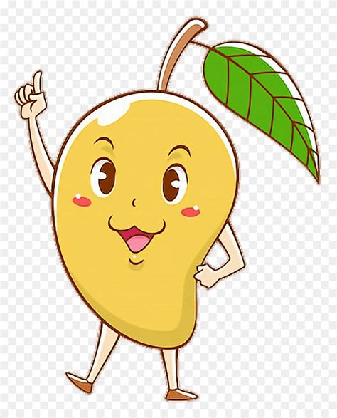Scmango Mango Cartoon Cute Colorful Pose Smart Mangoes Cartoon Label
