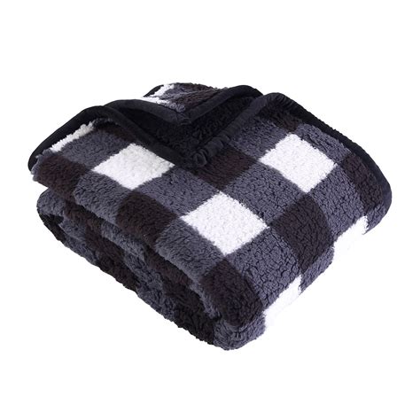 Better Homes And Gardens Sherpa Throw Blanket 50 X 60 Black Plaid