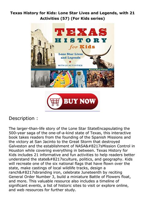 Pdffull Download Texas History For Kids Lone Star Lives And Legends