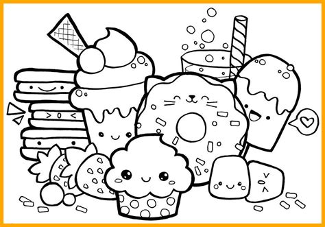 Kawaii Food Coloring Pages At Free Printable