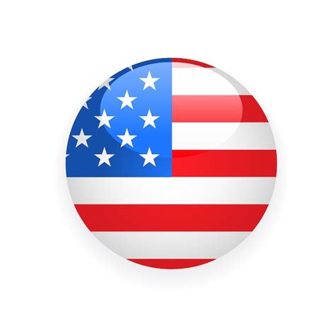 Insignia Redonda Con La Bandera De Estados Unidos Sobre Fondo Blanco
