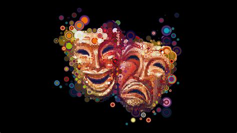 Download Wallpaper 1920x1080 Masks Emotions Colorful Full Hd 1080p Hd