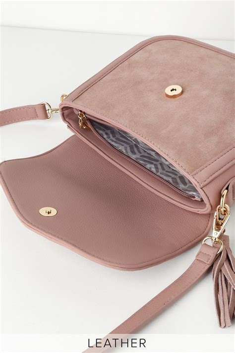 Blush Pink Purse Genuine Suede Leather Purse Crossbody Bag