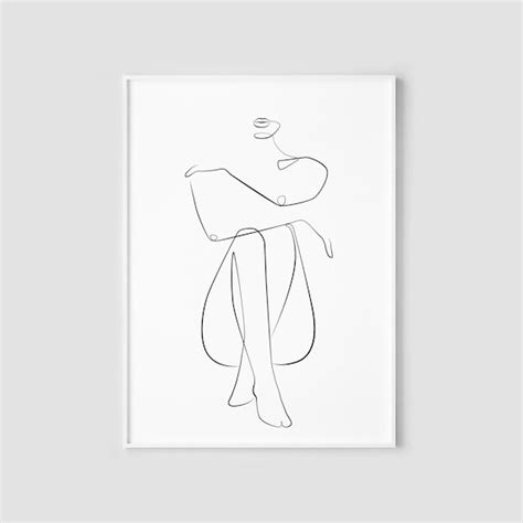 Extra Large Wall Art Nude Figure Art Feminine Wall Art Woman Line Art Print Line Art Body Wall