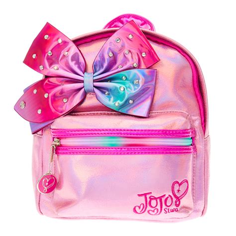 Jojo Siwa Shimmer Bejewelled Bow Mini Backpack Pink Claires