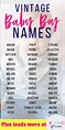 100+ Old Fashioned Baby Boy Names Making a Comeback in 2020 | Vintage ...
