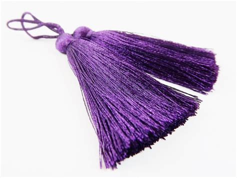 Long Deep Purple Silk Thread Tassels 3 Inches 77mm 2 Pc Etsy