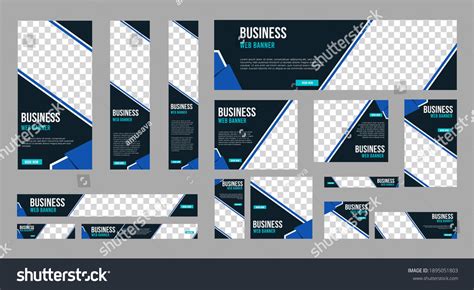 Set Profesional Business Banner Image Space Stock Vector Royalty Free