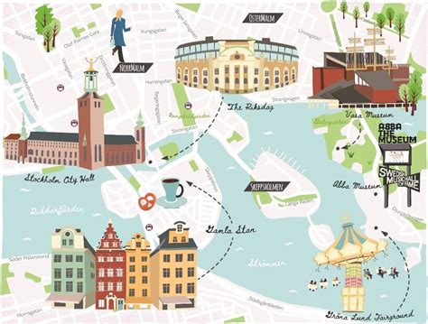 Illustrated Map Of Stockholm Bek Cruddace Illustration