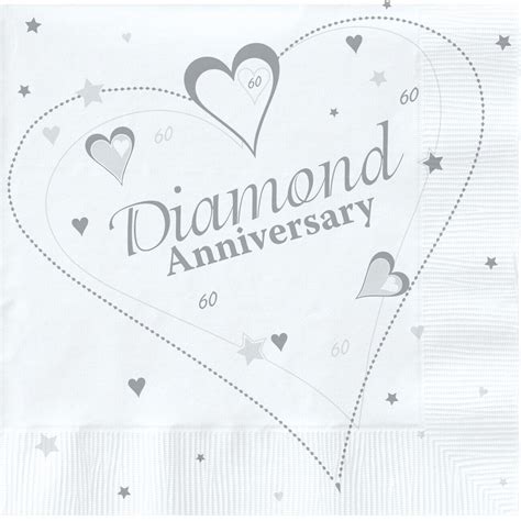 60th Diamond Wedding Anniversary Party Supplies Tableware Decorations