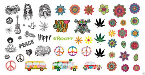 Hippie Nail Decals Assortment 5 12 X 3 Sheet Moon Sugar Decals