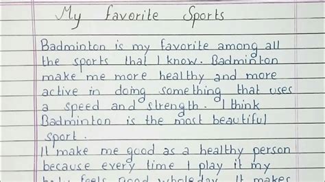 Write An Essay On My Favorite Sport Essay Writing English Youtube