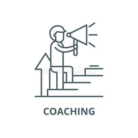 Coaching Line Icon Concept Coaching Flat Vector Symbol Sign Outline