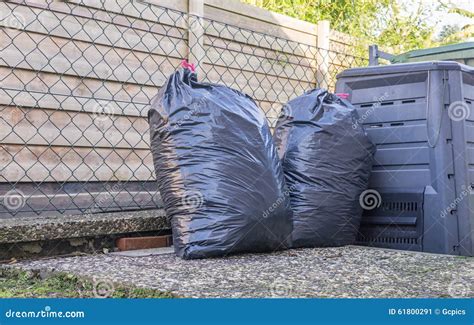 Big Plastic Bin Bags Of Rubbish Stock Image Image Of Recycle