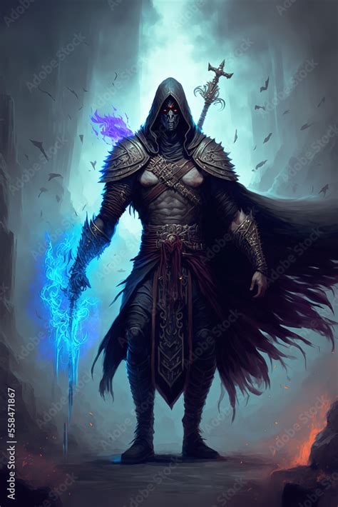 Magic Warrior Dark Fantasy Full Body Concept Game Character Art