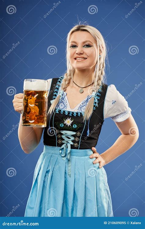 Blonde German Girl With Beer Stock Image Image Of Female Cheers 210609095