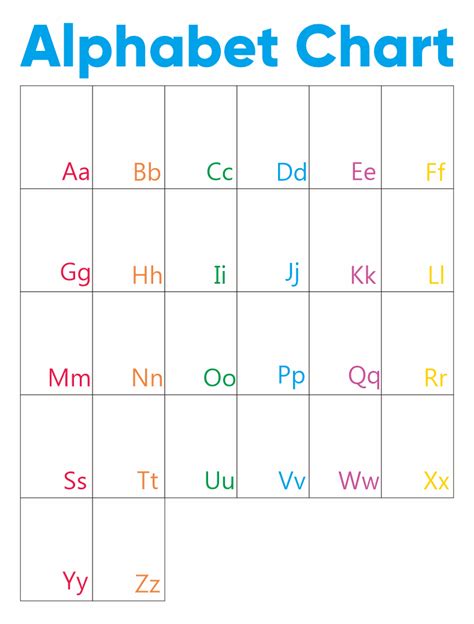 Free Colorful Alphabet Chart Free Alphabet Chart Teac
