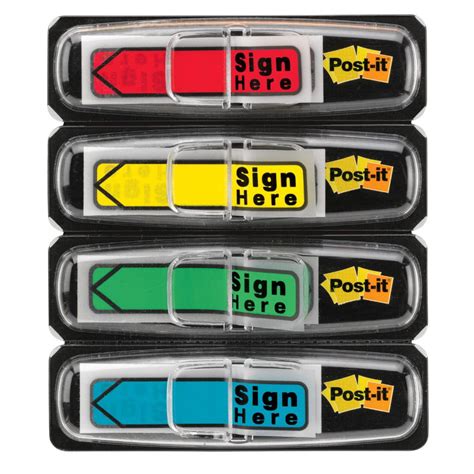 Sticky Note 072384 05 In Sign Here Signature Flag Assorted Colors