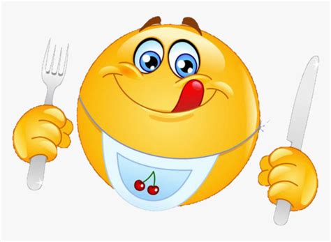 Transparent Cartoon Fork Png Emoji Ready To Eat Png Download Kindpng