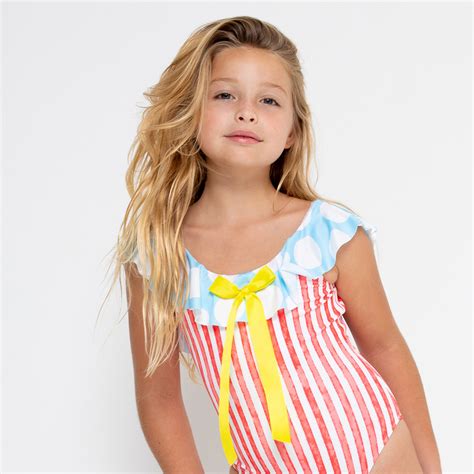 Stella Cove Girls Red Striped Swimsuit Childrensalon Outlet