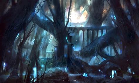 Artstation Elven Forest Nele Diel Dark Fantasy Art Fantasy