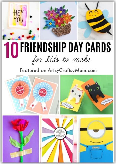 10 Diy Friendship Day Cards For Kids To Make Artsycraftsymom