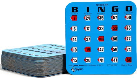25 Pack Reusable Finger Tip Shutter Slider Bingo Cards Blue