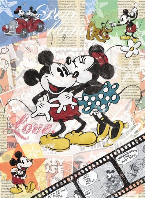 Vintage Mickey Mouse Cartoon Mickey Mouse Vintage Poster Art Print
