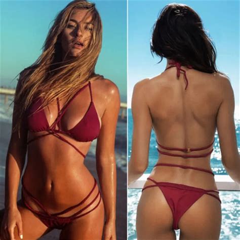 New Style Hot Sale Womens Sexy Bandage Push Up Padded Bikini Set