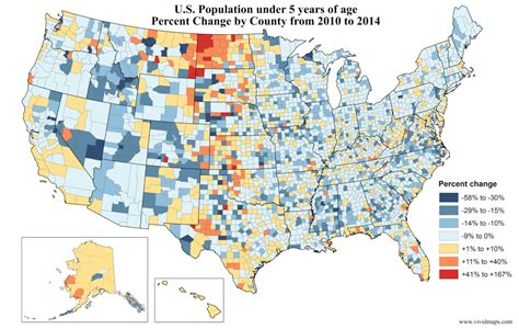 Us Population Under 5 Years Of Age Percent Change By County From 2010