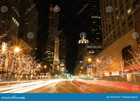 Holiday Lights On Michigan Avenue Editorial Stock Image Image 12151229