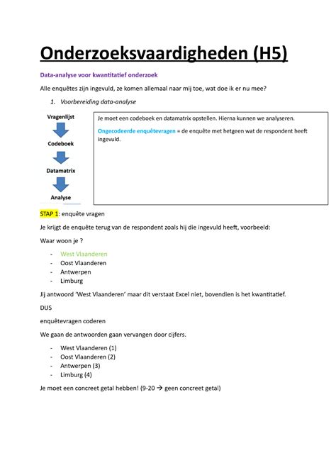 Onderzoeksvaardigheden Hoofdstuk Onderzoeksvaardigheden H Data